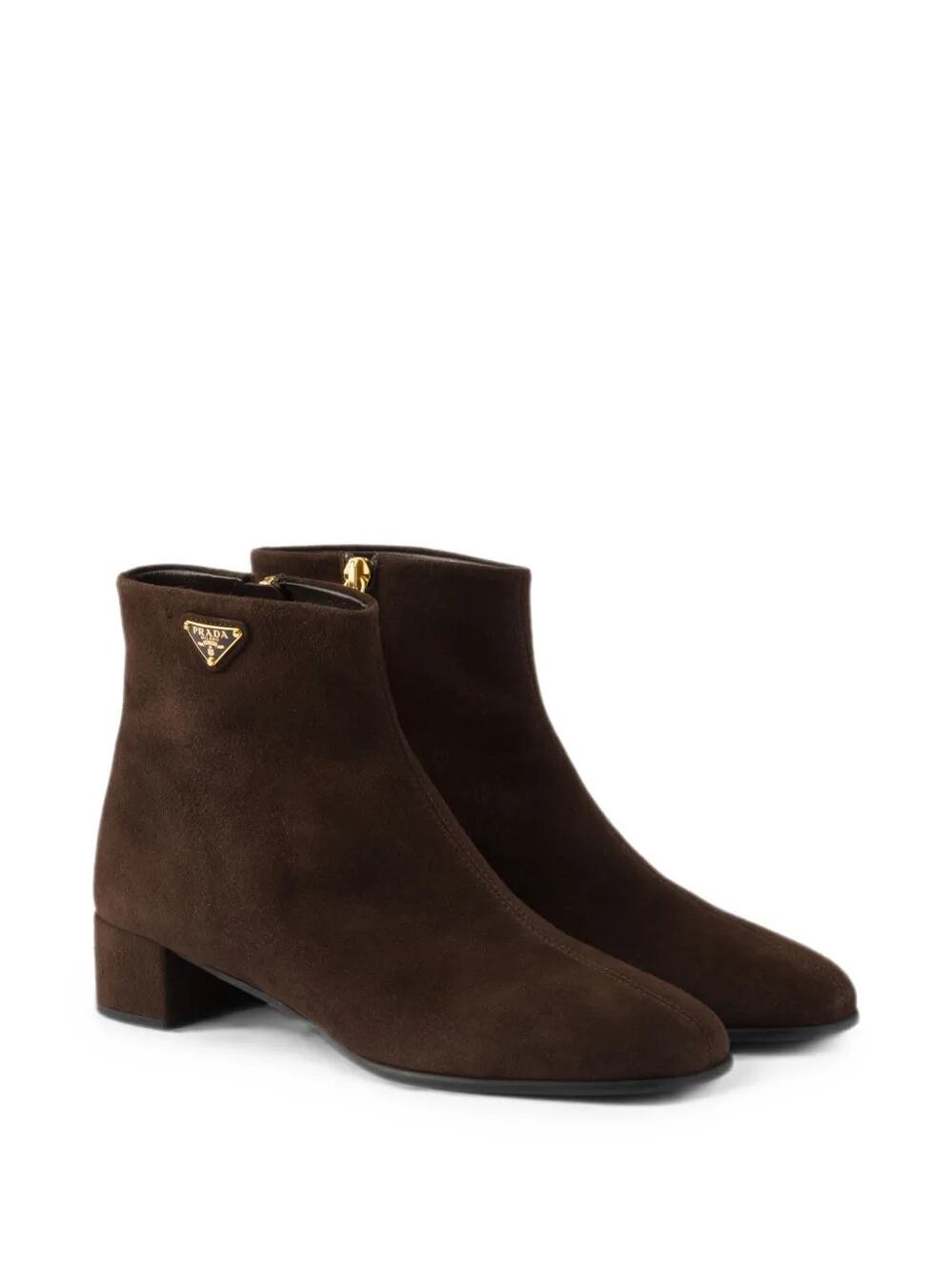 NWB Prada Suede Ankle Boots Brown Womens Size 34